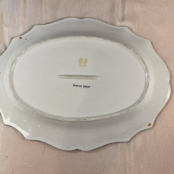 TUSCAN TABLE LARGE OVAL FRUIT FLORAL SERVING PLATTER TRAY- MADE IN ITALY - Picture 3 of 7